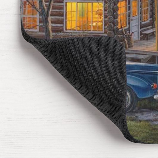 Klassische LKW- und Blockhütte Alter Lieferwagen K Mousepad (Ecke)