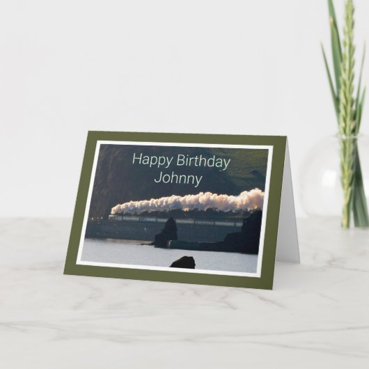 Klassische Loco mit Volldampf, personalisierter Ge Karte (Vorderseite)