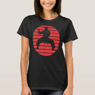 Klassische lustige Karate-Pose Silhouette auf eine T-Shirt
