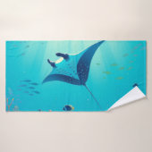 Klassische, Mantarochen-Küstenkunst Badehandtuch (Badehandtuch)