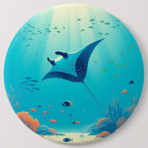 Klassische, Mantarochen-Küstenkunst Button