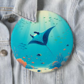 Klassische, Mantarochen-Küstenkunst Button (Beispiel)