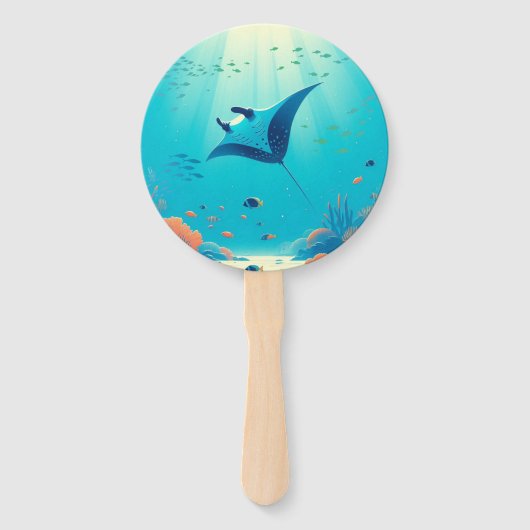 Klassische, Mantarochen-Küstenkunst Fächer (Vorderseite)