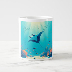 Klassische, Mantarochen-Küstenkunst Jumbo-Tasse