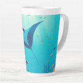 Klassische, Mantarochen-Küstenkunst Milchtasse (Rechte Ecke)