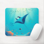 Klassische, Mantarochen-Küstenkunst Mousepad (Mit Mouse)