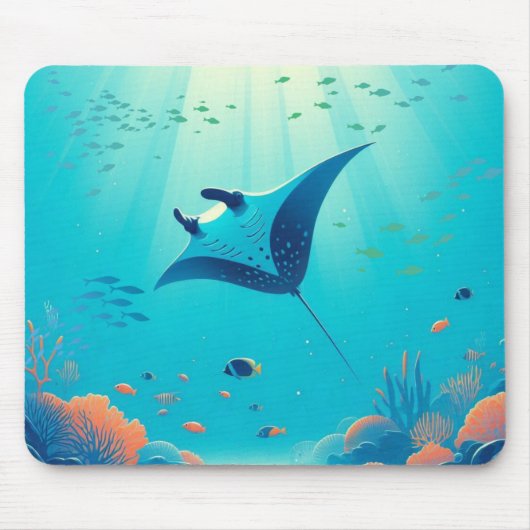 Klassische, Mantarochen-Küstenkunst Mousepad (Vorne)