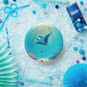 Klassische, Mantarochen-Küstenkunst Pappteller (Party)