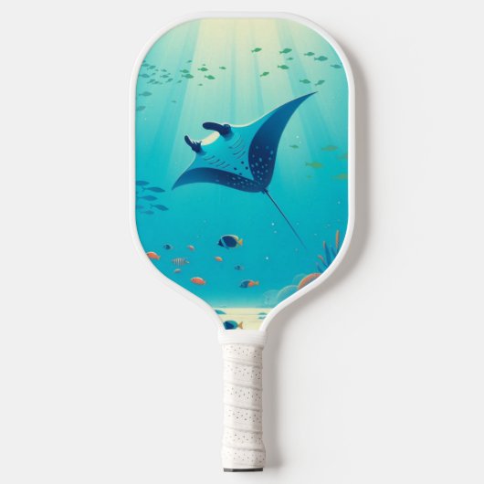 Klassische, Mantarochen-Küstenkunst Pickleball Schläger (Vorderseite)