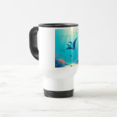 Klassische, Mantarochen-Küstenkunst Reisebecher (Vorderseite Links)