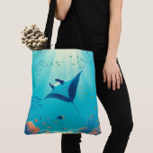 Klassische, Mantarochen-Küstenkunst Tasche (Von Nahem)