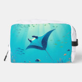 Klassische, Mantarochen-Küstenkunst Waschbeutel (Rückseite)