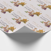 Klassische Märchenprinzessin & Froschrosa für Kind Geschenkpapier (Ecke)