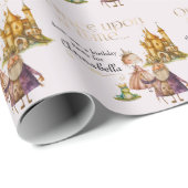 Klassische Märchenprinzessin & Froschrosa für Kind Geschenkpapier (Rolleneckpunkt)