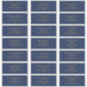 Klassische Marine | Gold Wedding Guest Address Lab Aufkleber (Vorderseite)