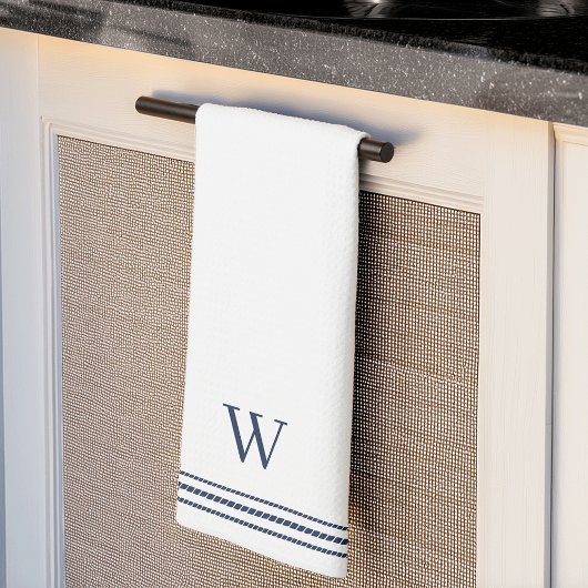 Klassische Marine | Seilstreifen Monogramm Geschirrtuch