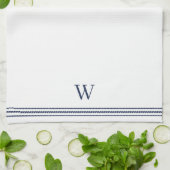 Klassische Marine | Seilstreifen Monogramm Geschirrtuch (Gefaltet)