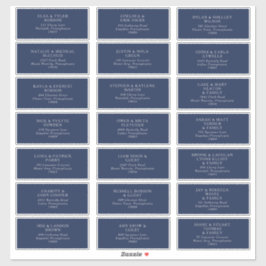 Klassische Marine | Silver Wedding Guest Address L Aufkleber