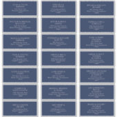 Klassische Marine | Silver Wedding Guest Address L Aufkleber (Vorderseite)