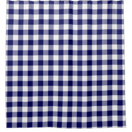 Klassische Marine und White Gingham Pattern Duschvorhang