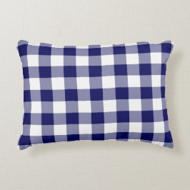 Klassische Marine und White Gingham Pattern Zierkissen