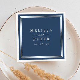Klassische Marine und White Wedding Serviette