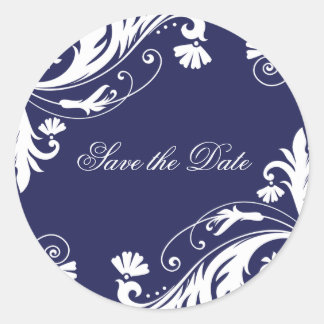 Klassische Marine und White Wedding Stickers