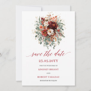 Klassische marineblaue Blumen-Goldene Save-the-Dat Save The Date