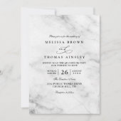 Klassische Marmor-Eleganz Chic QR-Code-Hochzeit Einladung (Vorderseite)