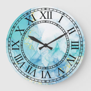 Klassische Marmor-Wanduhr mit römischen Ziffern Große Wanduhr