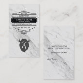 Klassische Marmorreflexklame Barber Blade und Bart Visitenkarte (Vorne/Hinten)