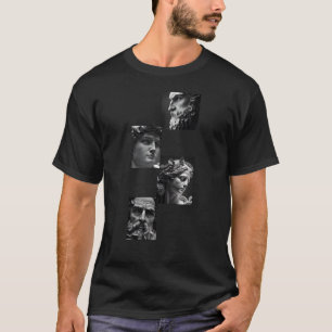 Klassische Marmorskulpturenkollage - Schwarz & Wei T-Shirt
