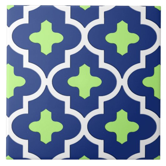 Klassische marokkanische Fliese, Kobalt-Blau und Fliese (Vorderseite)