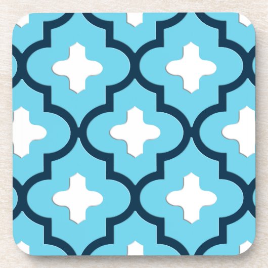 Klassische marokkanische Tile, Indigoa und Sky Blu Untersetzer (Vorderseite)