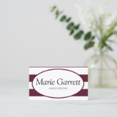 Klassische Maroon Stripes Visitenkarte (Stehend Vorderseite)