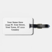 Klassische Maskuline Schwarz-weiß Damask Monogram Gepäckanhänger (Rückseite horizontal)