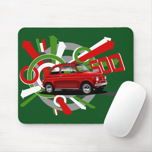 Klassische Mäusematte Fiats 500 Mousepad (Mit Mouse)