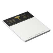 Klassische Medical Gold Caduceus auf schwarz - Not Notizblock (angewinkelt)