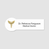 Klassische Medizin Gold Caduceus Namensschild (Vorderseite)