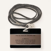 Klassische medizinische Beurteilung von Asclepius  Ausweis (Rückseite mit Schlüsselband)