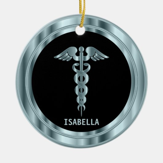 Klassische medizinische 👨 ⚕️ - Schwarz und Blau Keramik Ornament (Vorne)
