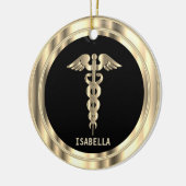 Klassische medizinische 👨 ⚕️ - Schwarz und Gold Keramik Ornament (Links)
