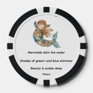Klassische Meerjungfrau im Wasser Pokerchips