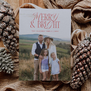 Klassische Merry & Bright Foto Ferienkarte Feiertagskarte