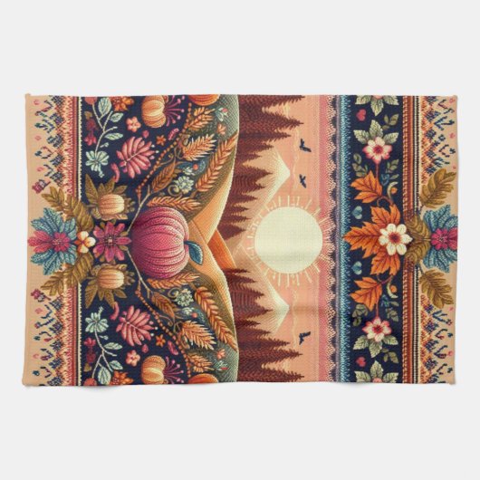 Klassische Messe Herbst/Herbst Geschirrtuch (Horizontal)