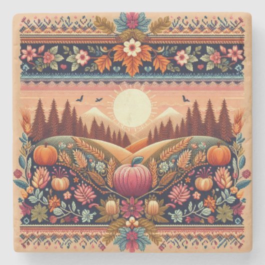 Klassische Messe Herbst/Herbst Steinuntersetzer (Vorderseite)