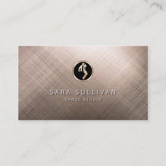 Klassische Metal Dance Studio Icon Business Card Visitenkarte (Vorderseite)