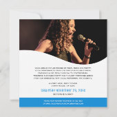 Klassische Mikrofonmusik in der Lautschrift blau Einladung (Rückseite)