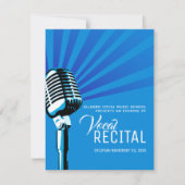 Klassische Mikrofonmusik in der Lautschrift blau Einladung (Vorderseite)