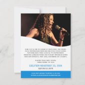 Klassische Mikrofonmusik in der Lautschrift blau Einladung (Rückseite)